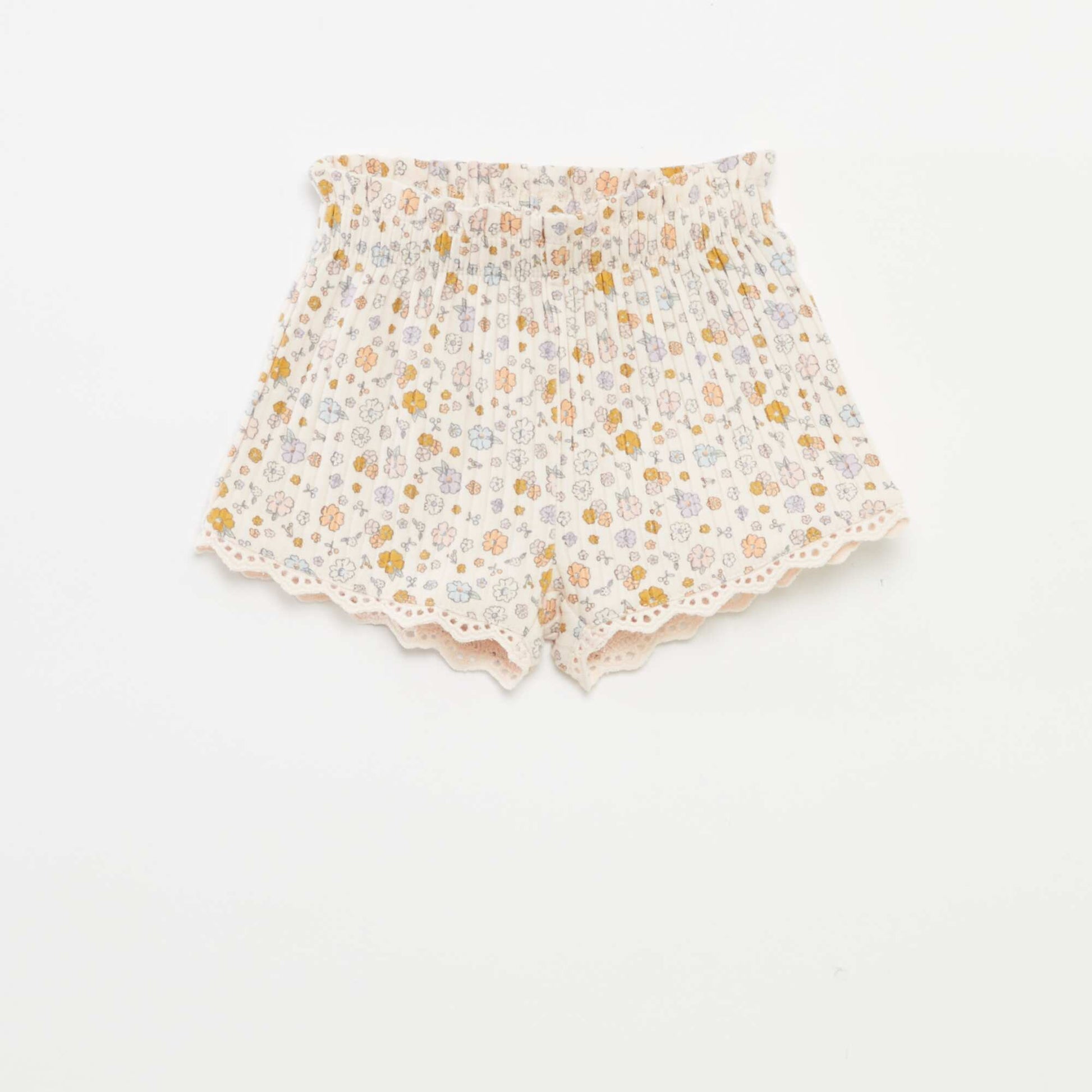Ensemble débardeur + short en maille côtelée - 2 pièces ROSE