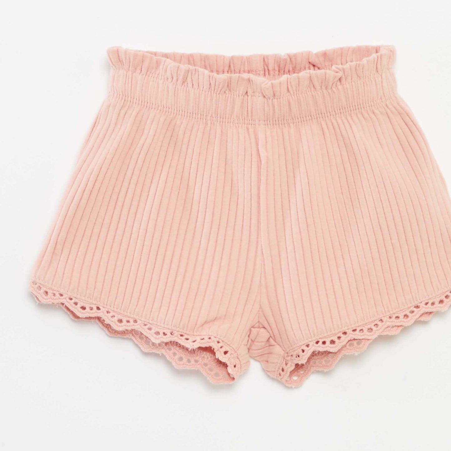 Ensemble débardeur + short en maille côtelée - 2 pièces ROSE