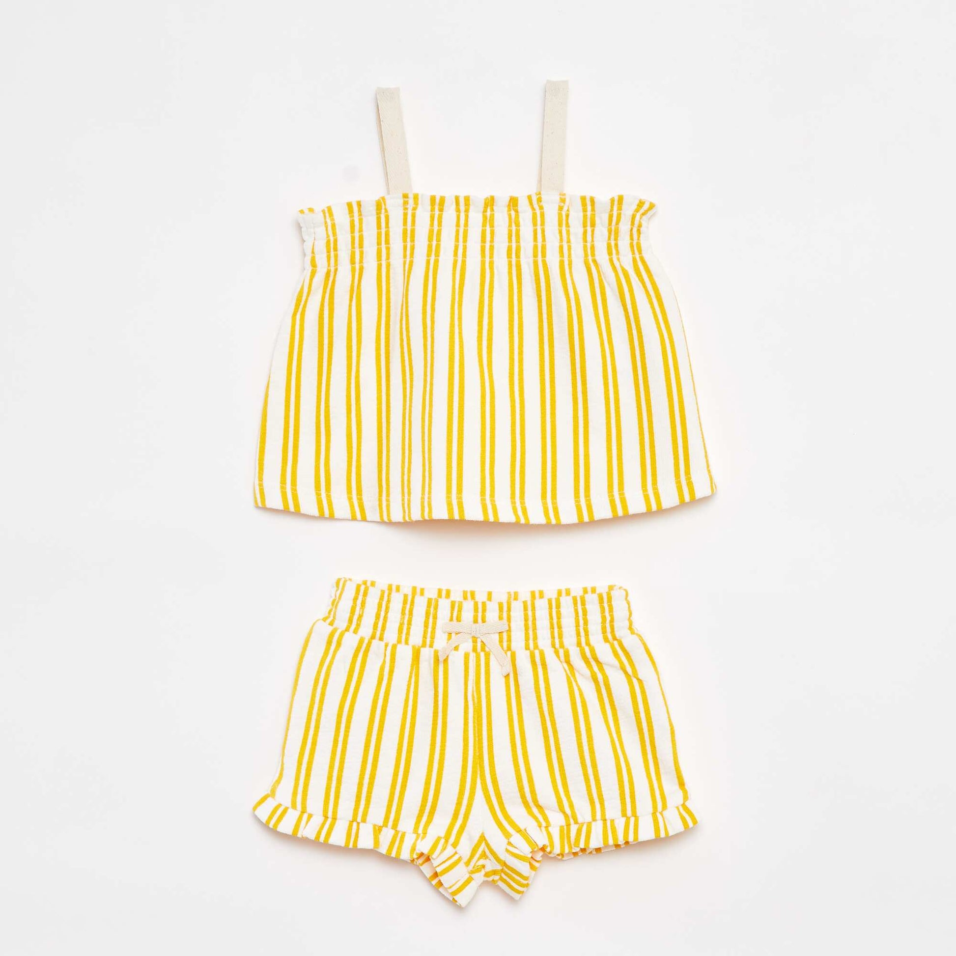 Ensemble top à bretelles + short rayés - 2 pièces BLANC