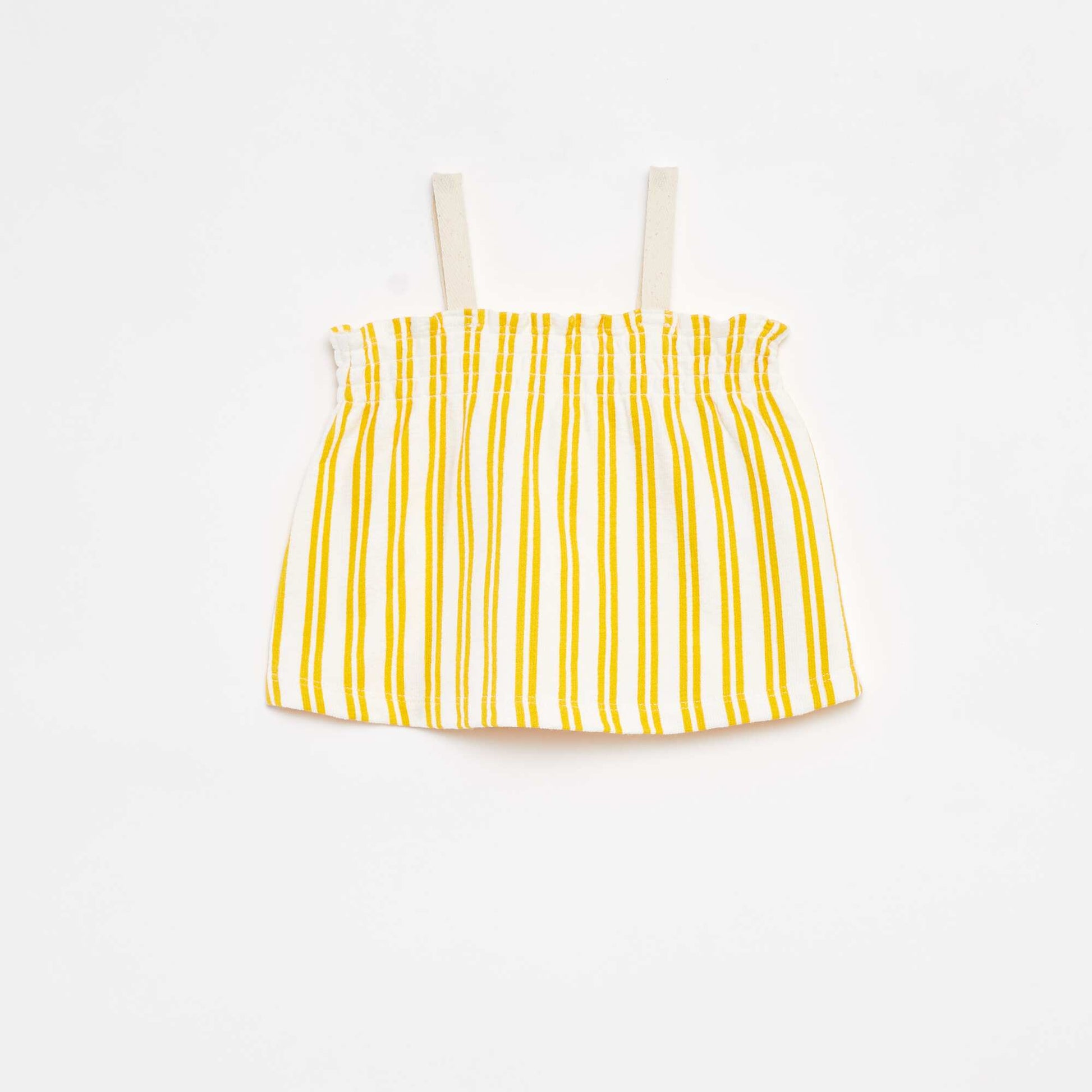 Ensemble top à bretelles + short rayés - 2 pièces BLANC