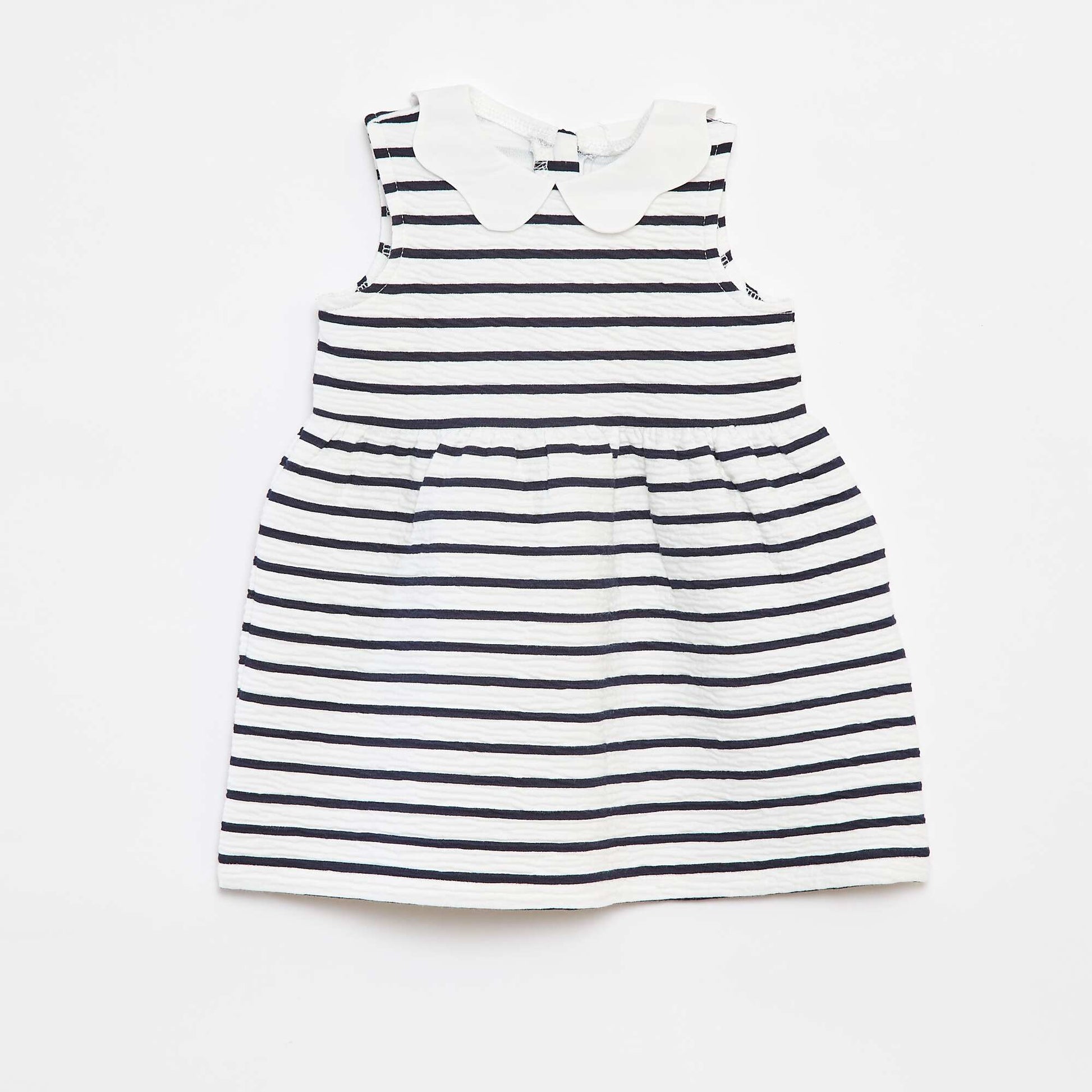 Robe sans manches en maille froissée avec motif BLANC