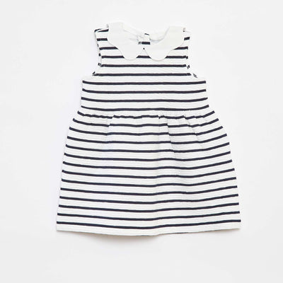 Robe sans manches en maille froissée avec motif BLANC