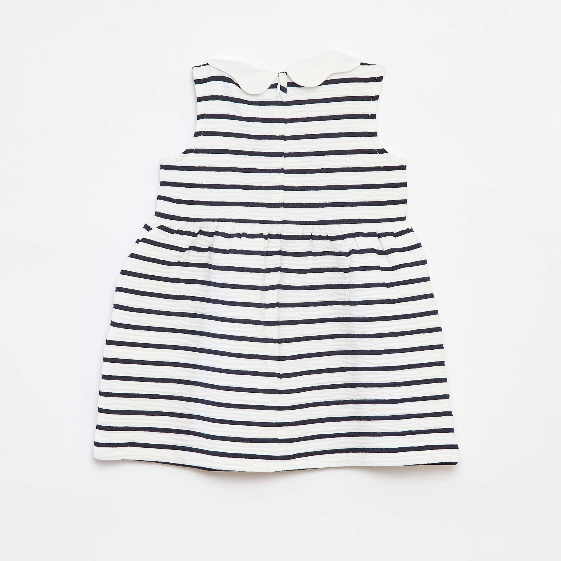 Robe sans manches en maille froissée avec motif BLANC