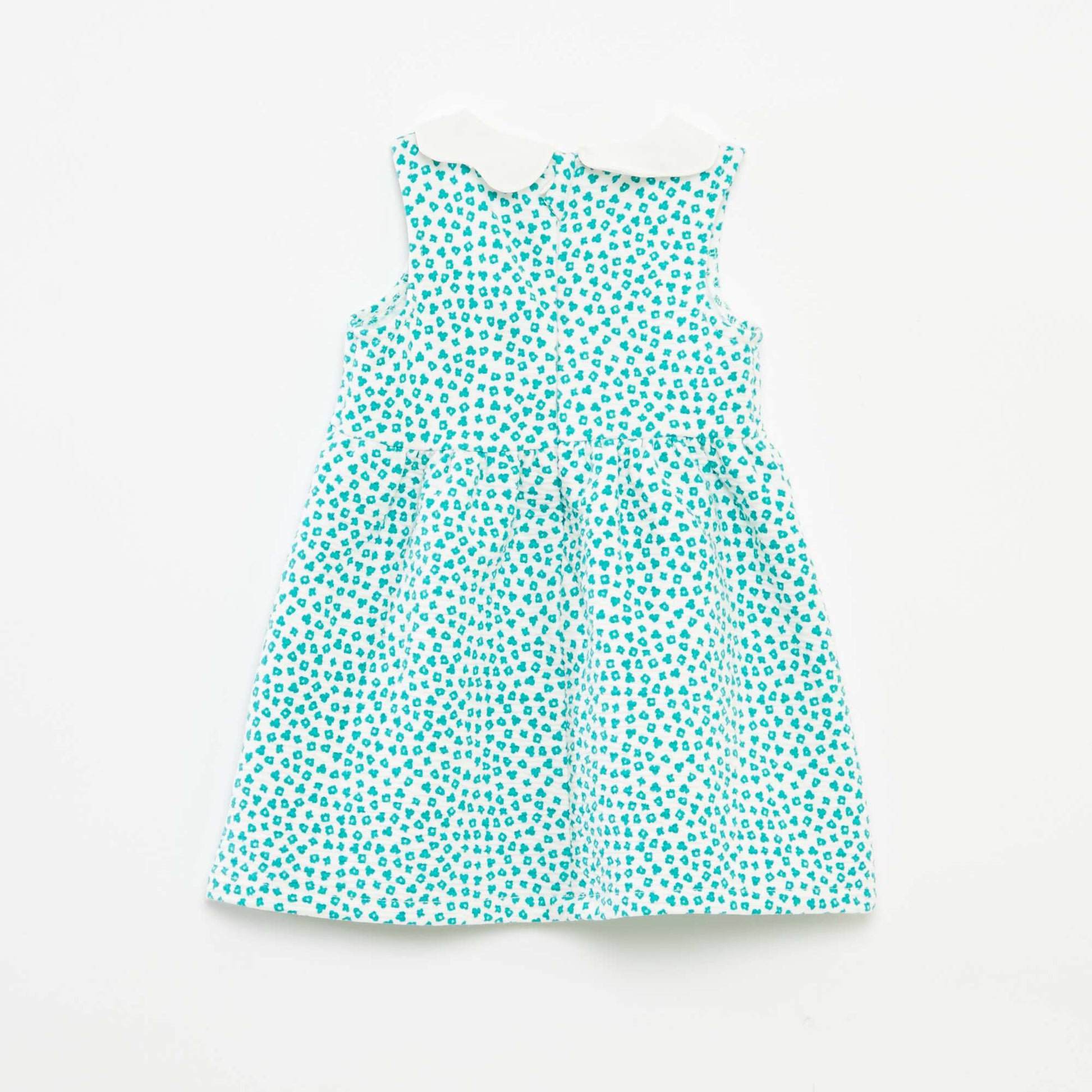 Robe sans manches en maille froissée avec motif BLANC