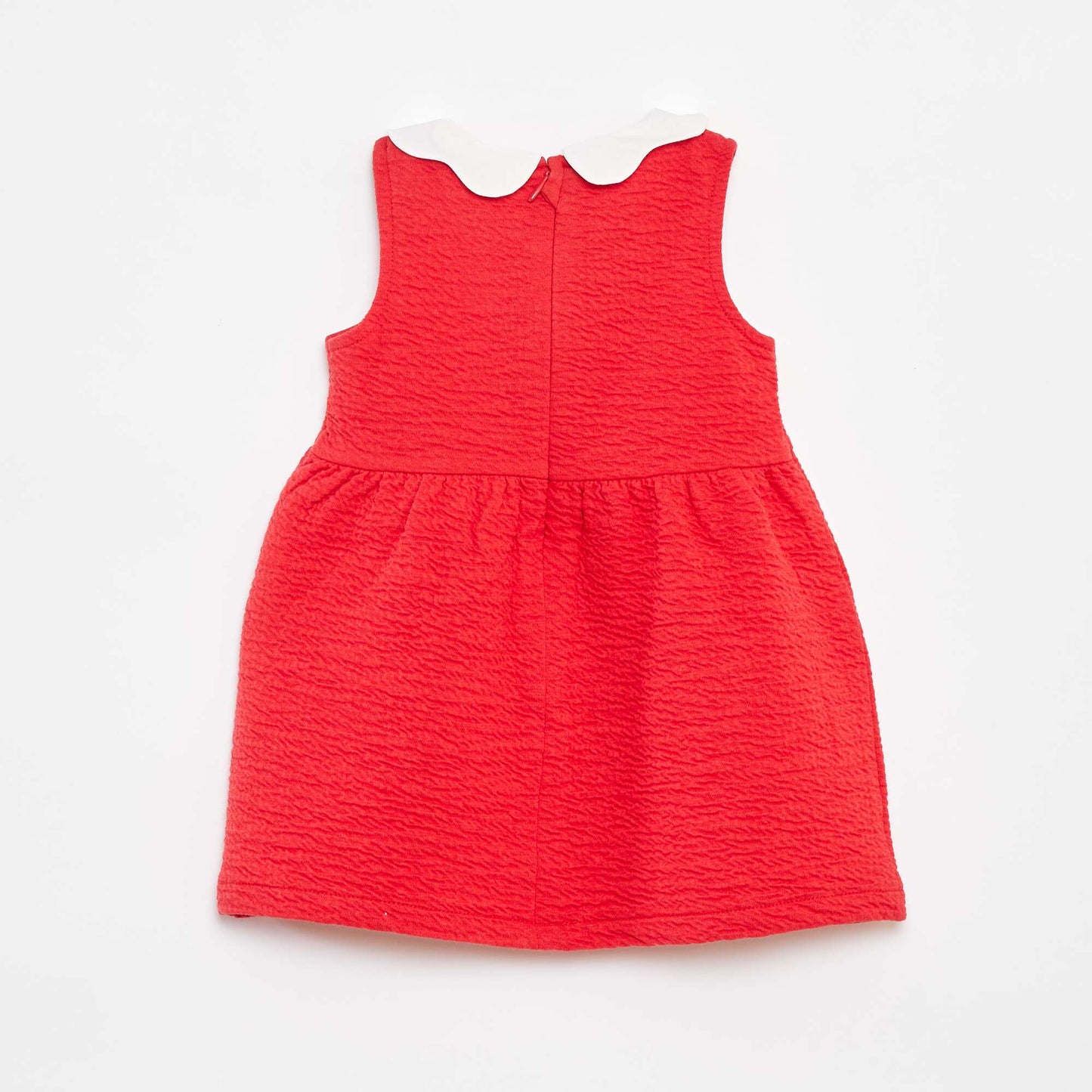 Robe sans manches en maille froissée avec motif ROUGE