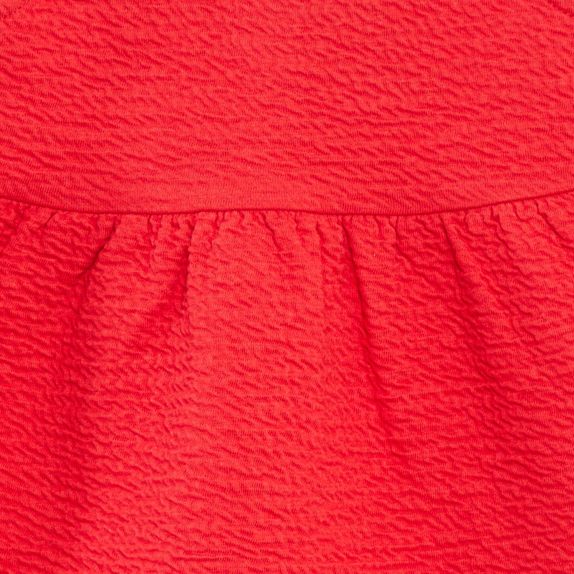 Robe sans manches en maille froissée avec motif ROUGE