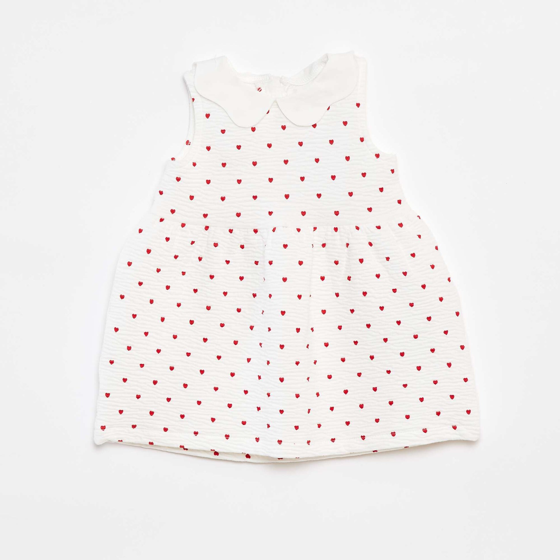 Robe sans manches en maille froissée avec motif BLANC