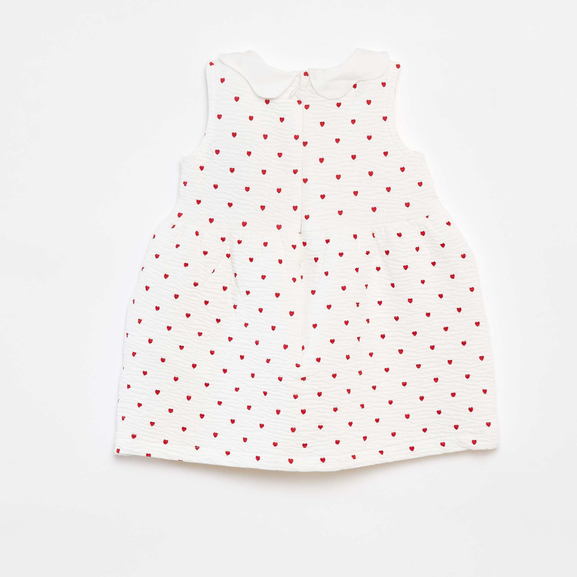 Robe sans manches en maille froissée avec motif BLANC