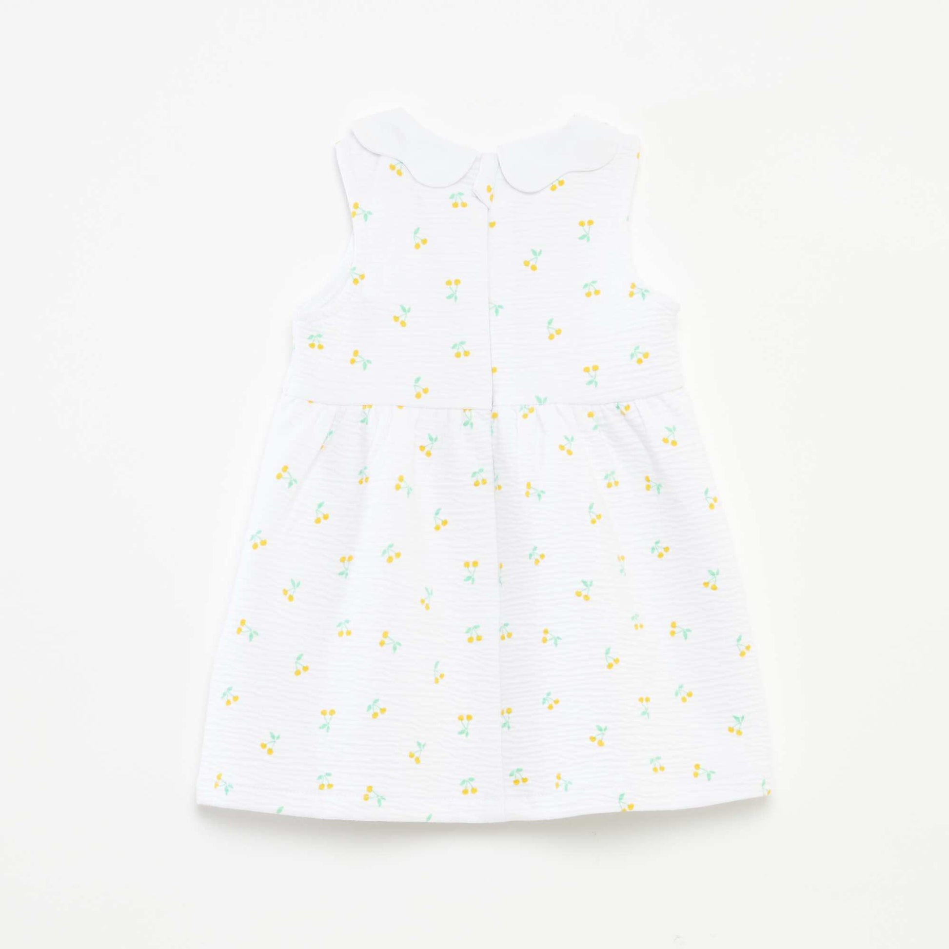 Robe sans manches en maille froissée avec motif BLANC