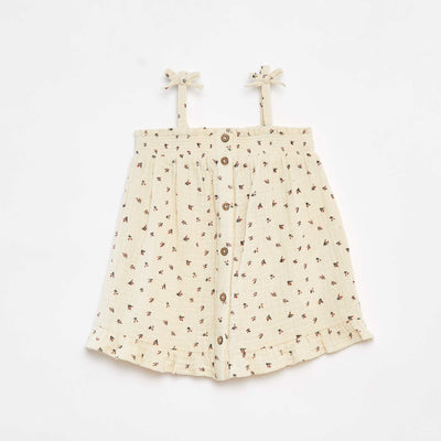 Robe à bretelles en gaze de coton BEIGE