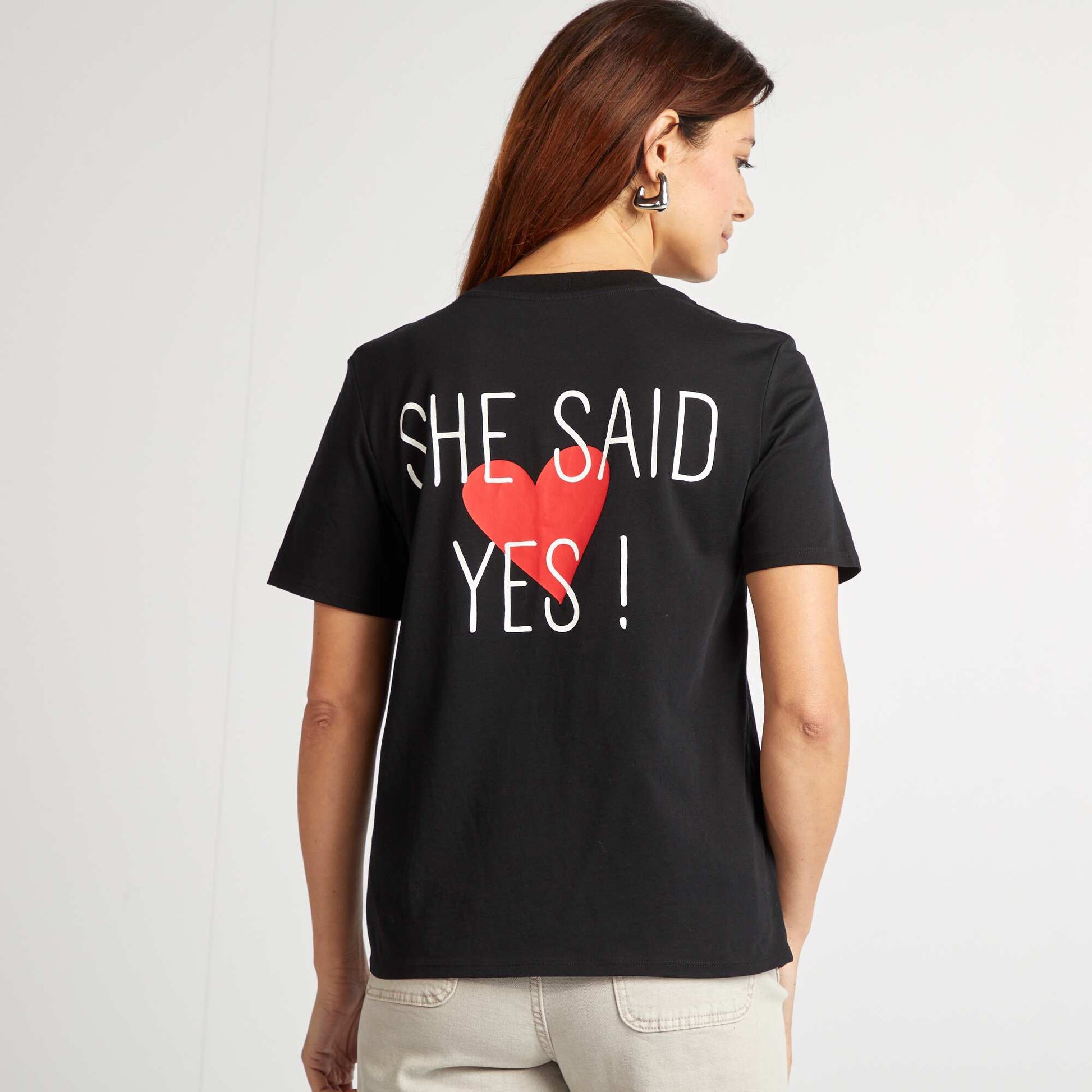 T-shirt avec message EVJF NOIR