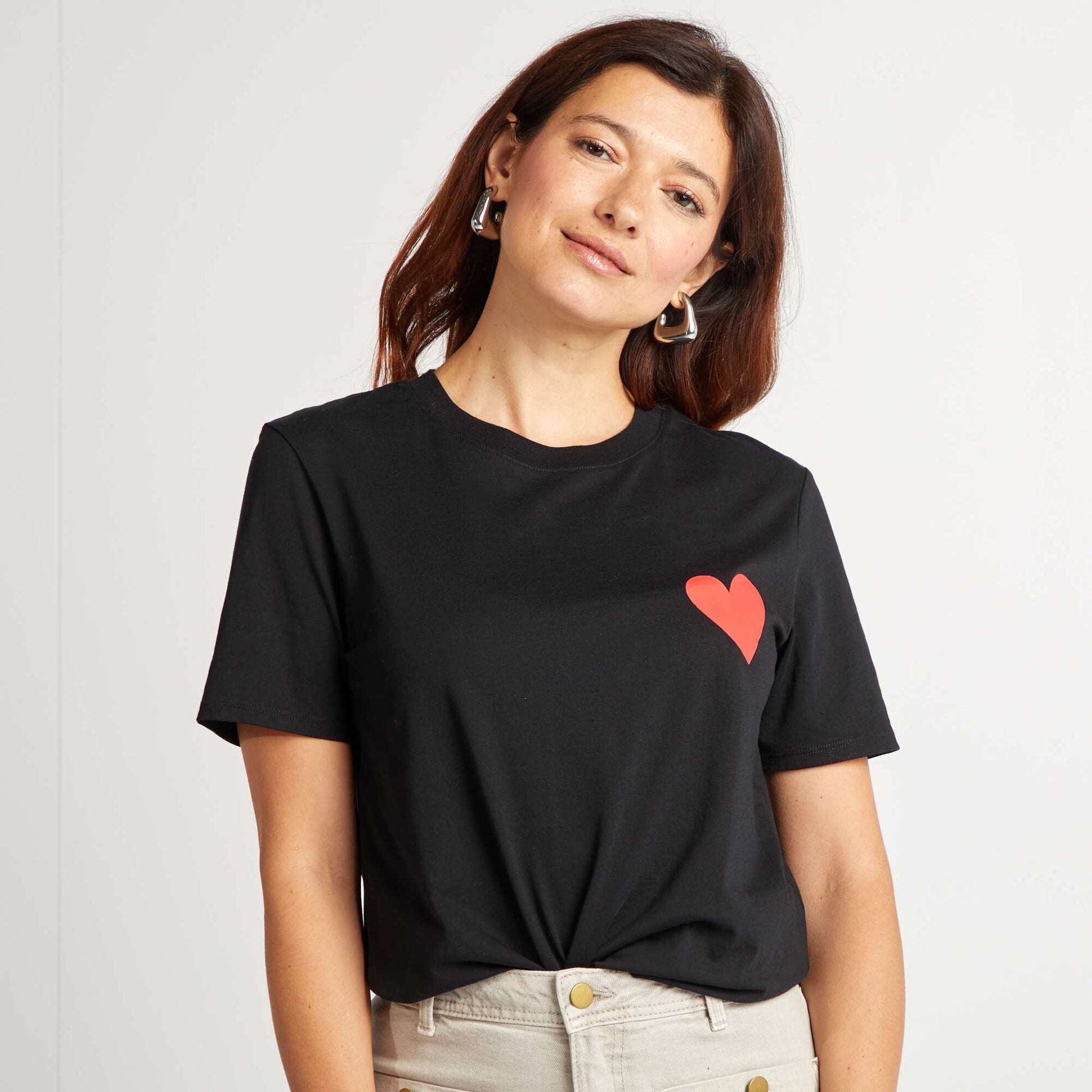 T-shirt avec message EVJF NOIR