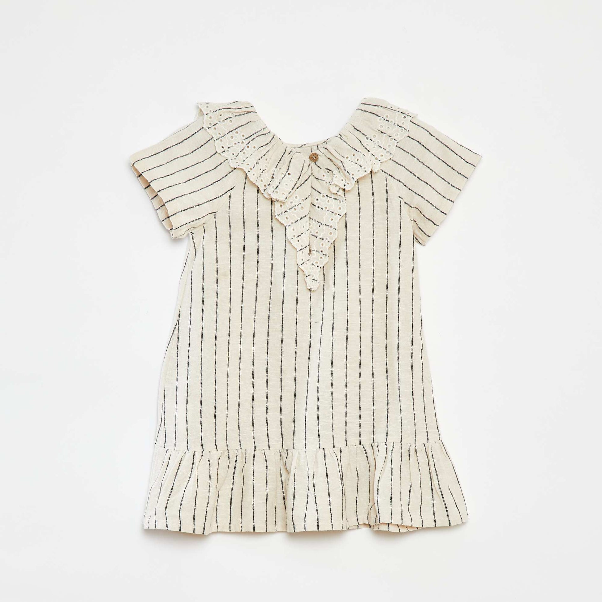 Robe unie à manches courtes + bandeau - 2 pièces BEIGE