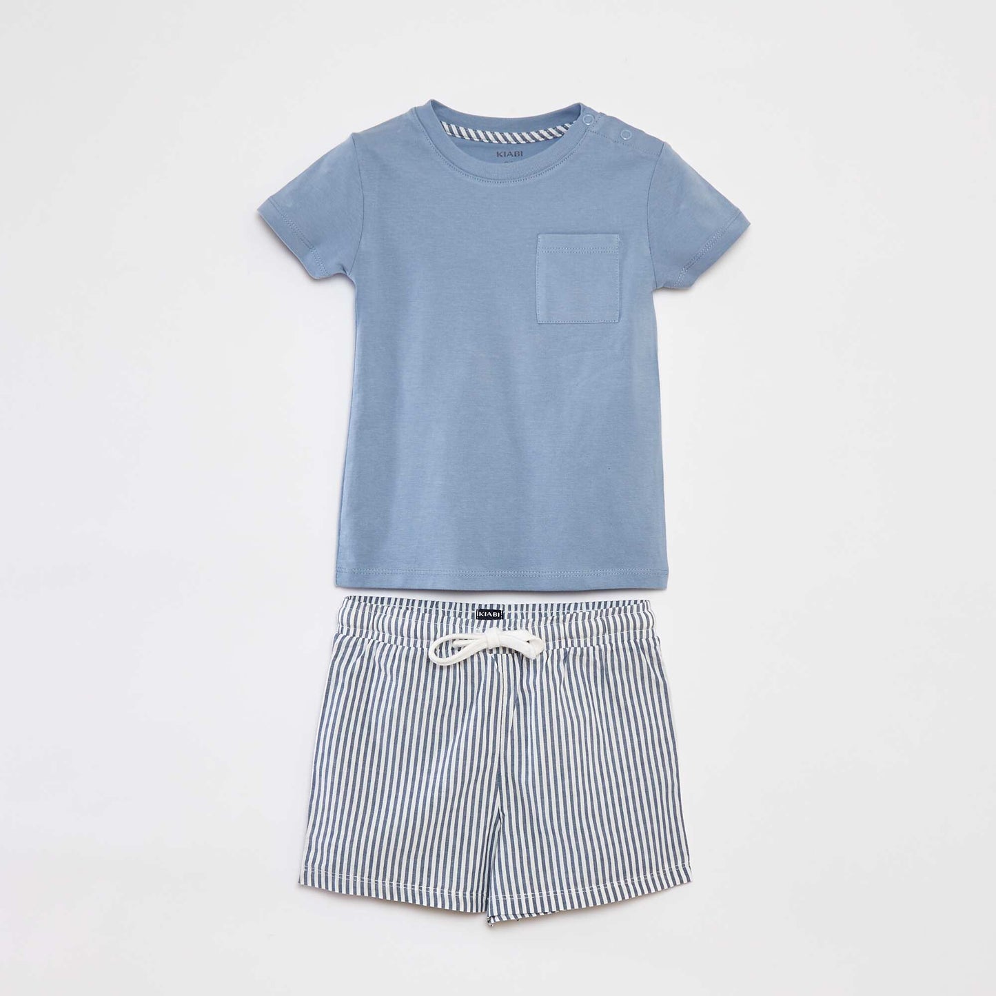 Ensemble pyjama t-shirt + short - 2 pièces BLANC