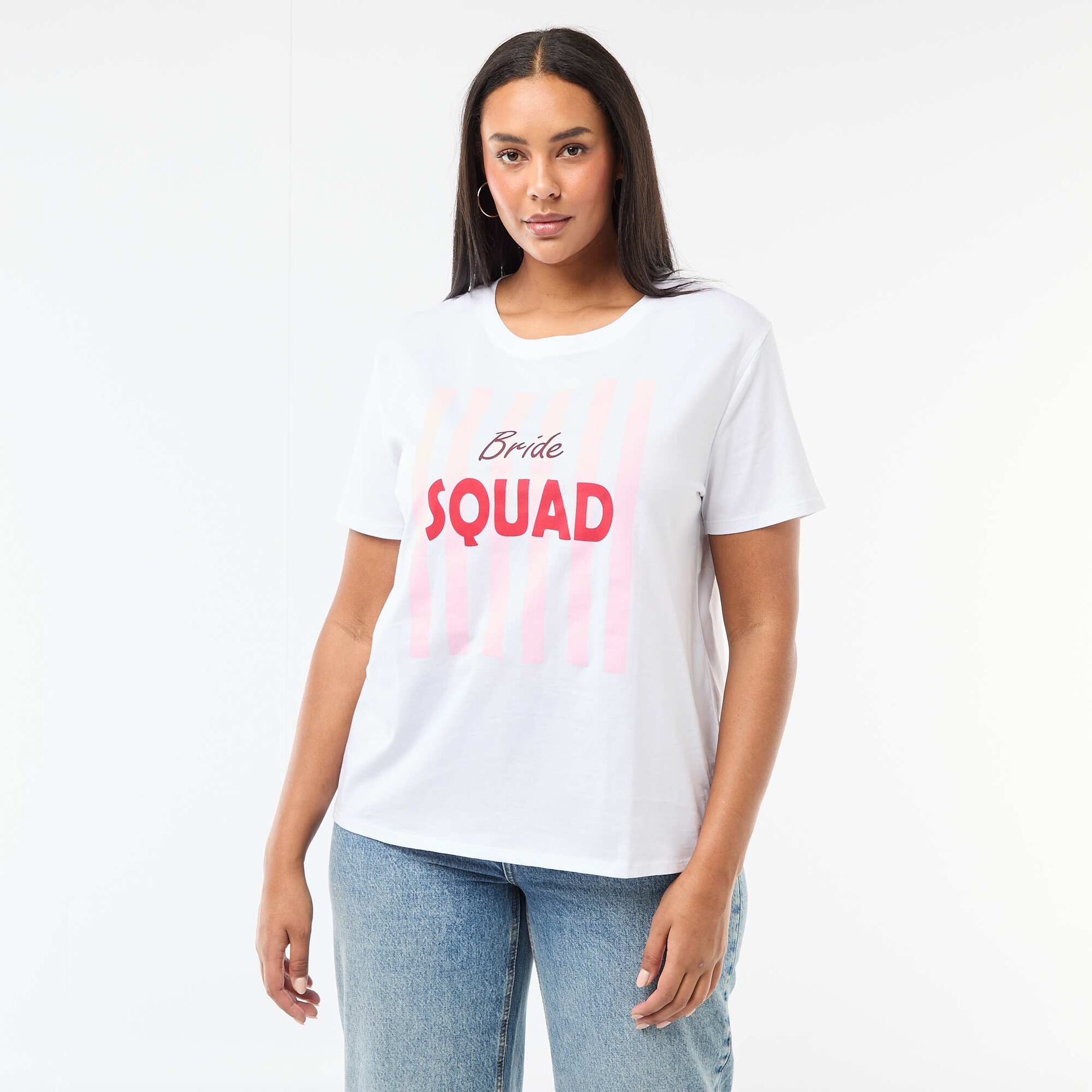 T-shirt en jersey manches courtes 'OUI' BLEU