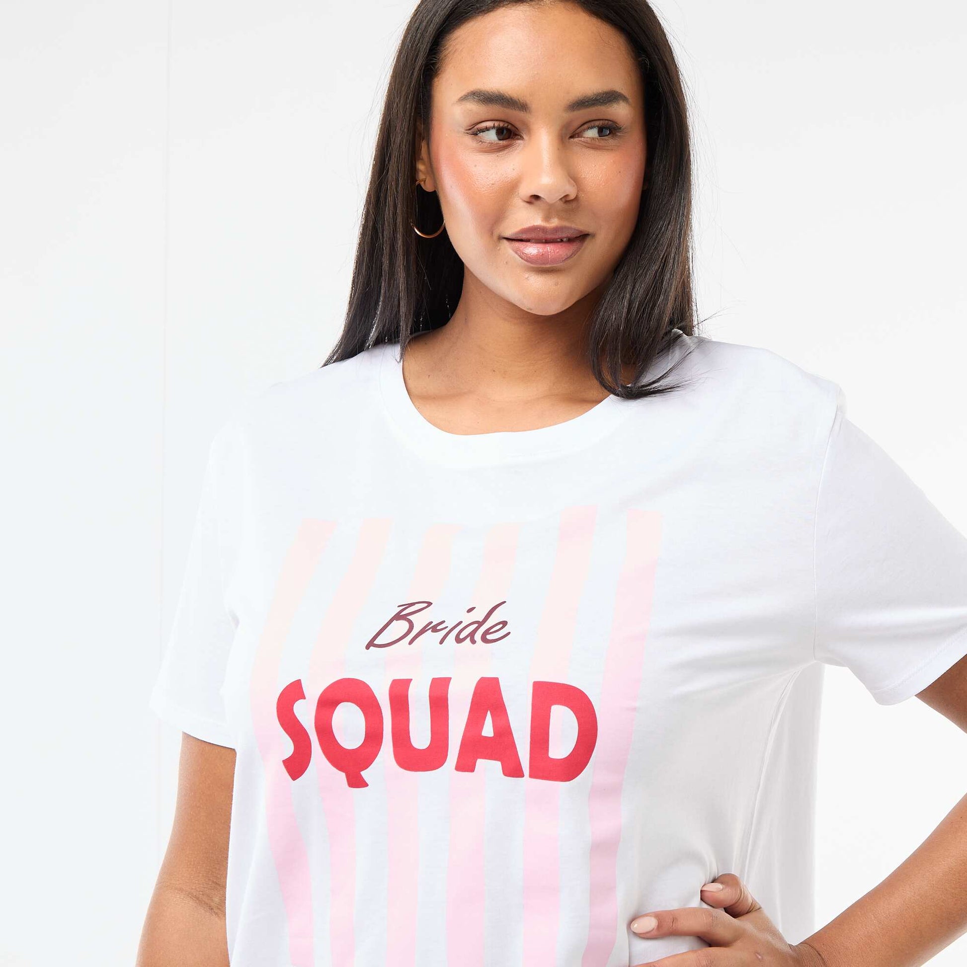 T-shirt en jersey manches courtes 'OUI' BLEU