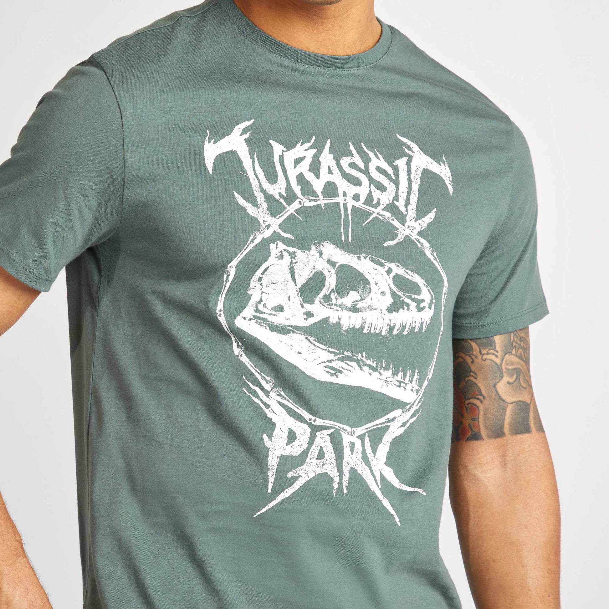 T-shirt 'Jurassic Park' manches courtes VERT