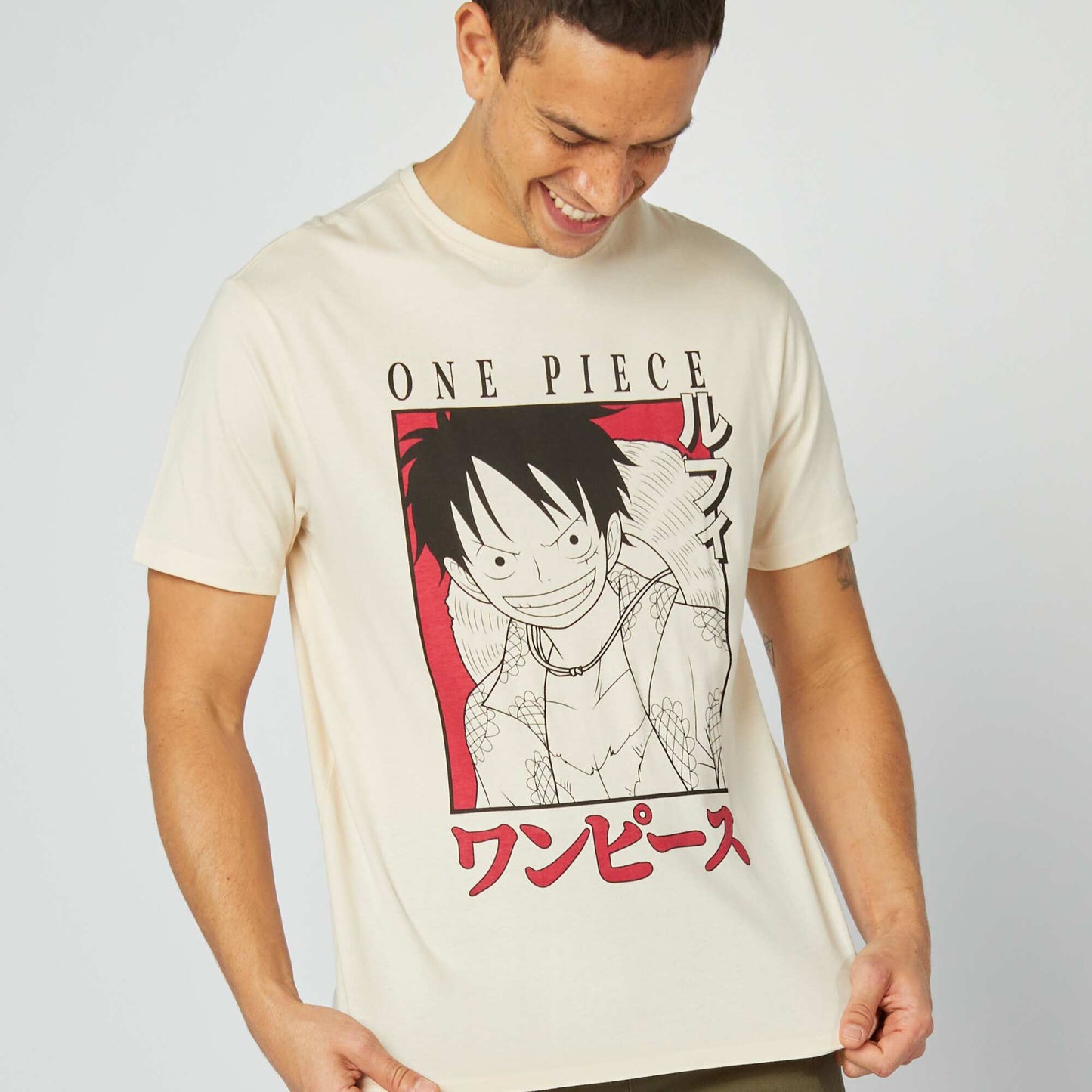 T-shirt 'One Piece' manches courtes BEIGE