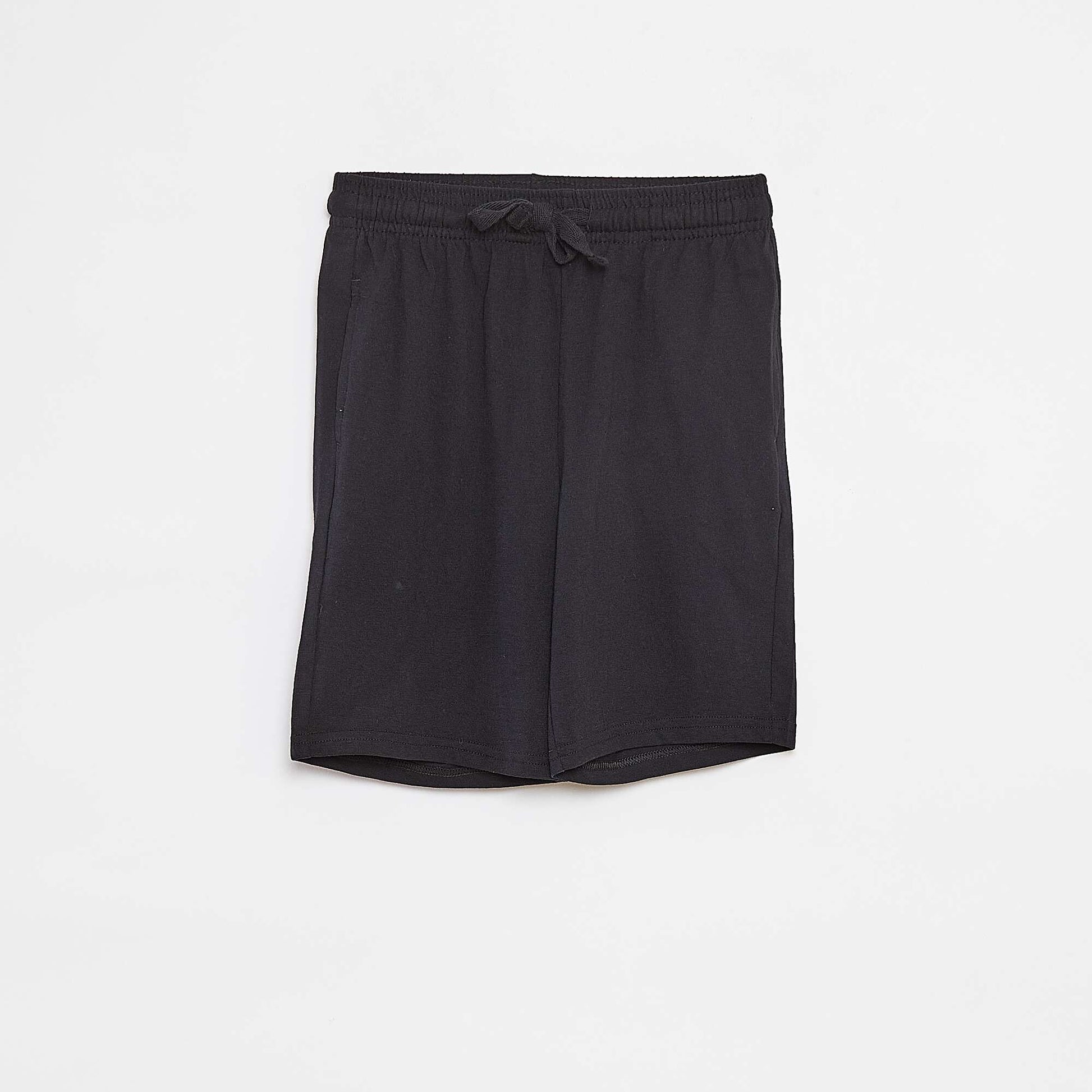 Short en molleton léger uni à 2 poches GRIS