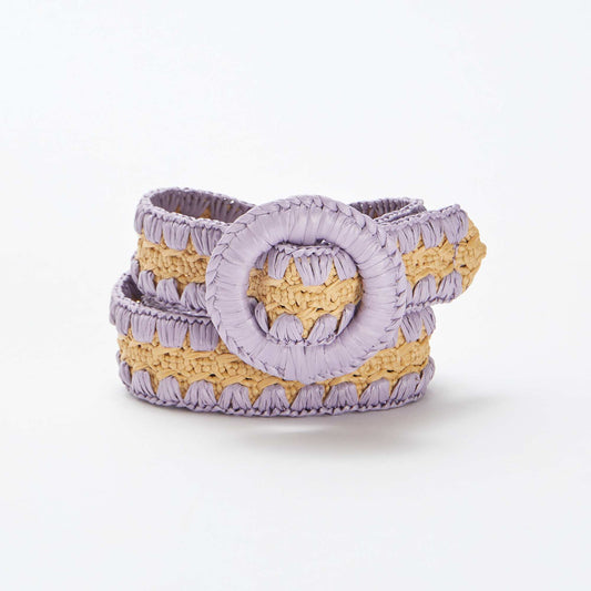 Ceinture en paille bicolore VIOLET