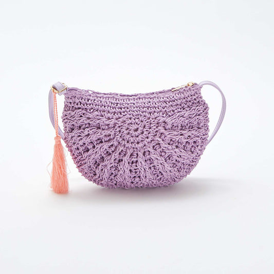 Sac bandoulière en osier tressé VIOLET
