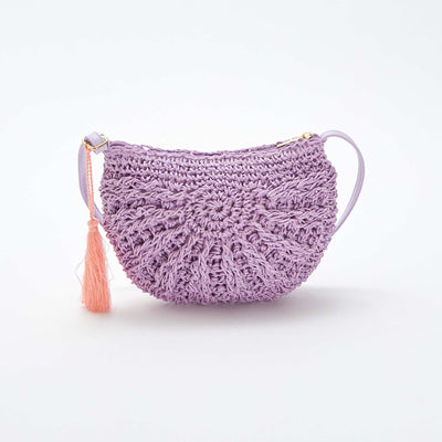 Sac bandoulière en osier tressé VIOLET