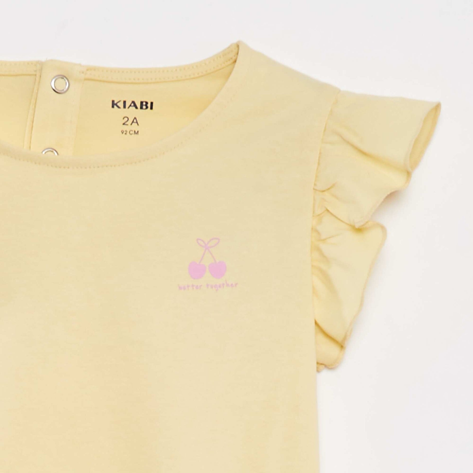 Pyjama court t-shirt + short à volants - 2 pièces JAUNE