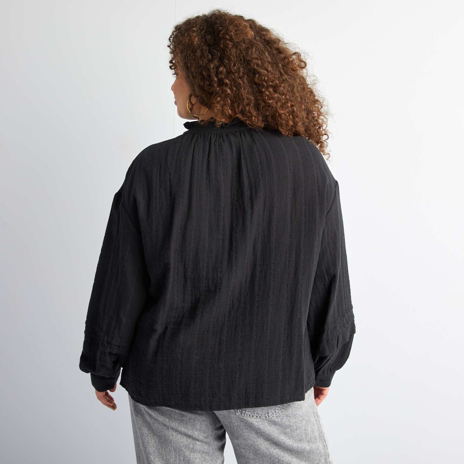Chemise en gaze de coton NOIR