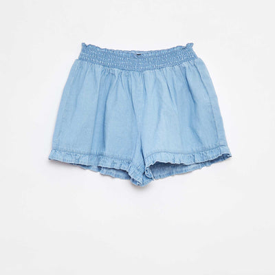 Short léger avec volants BLEU