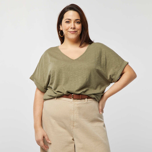 Tee-shirt avec dos macramé KAKI
