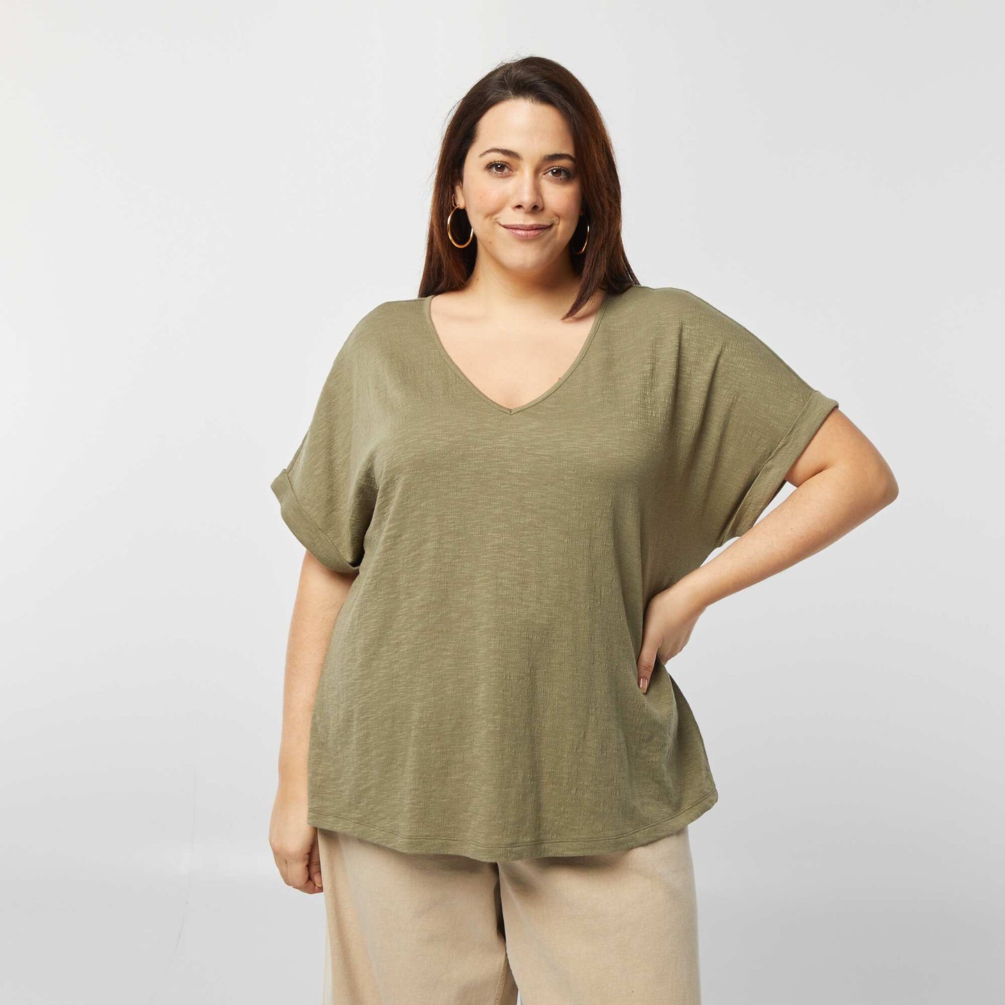 Tee-shirt avec dos macramé KAKI