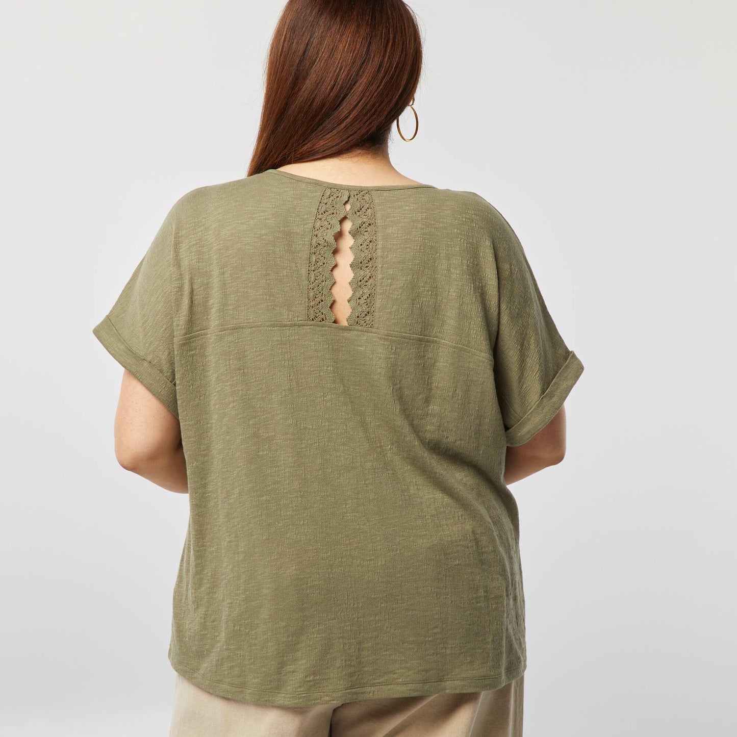 Tee-shirt avec dos macramé KAKI