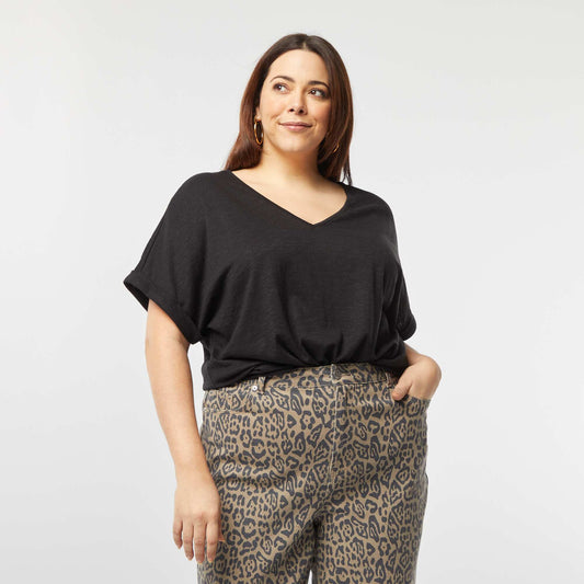Tee-shirt avec dos macramé NOIR