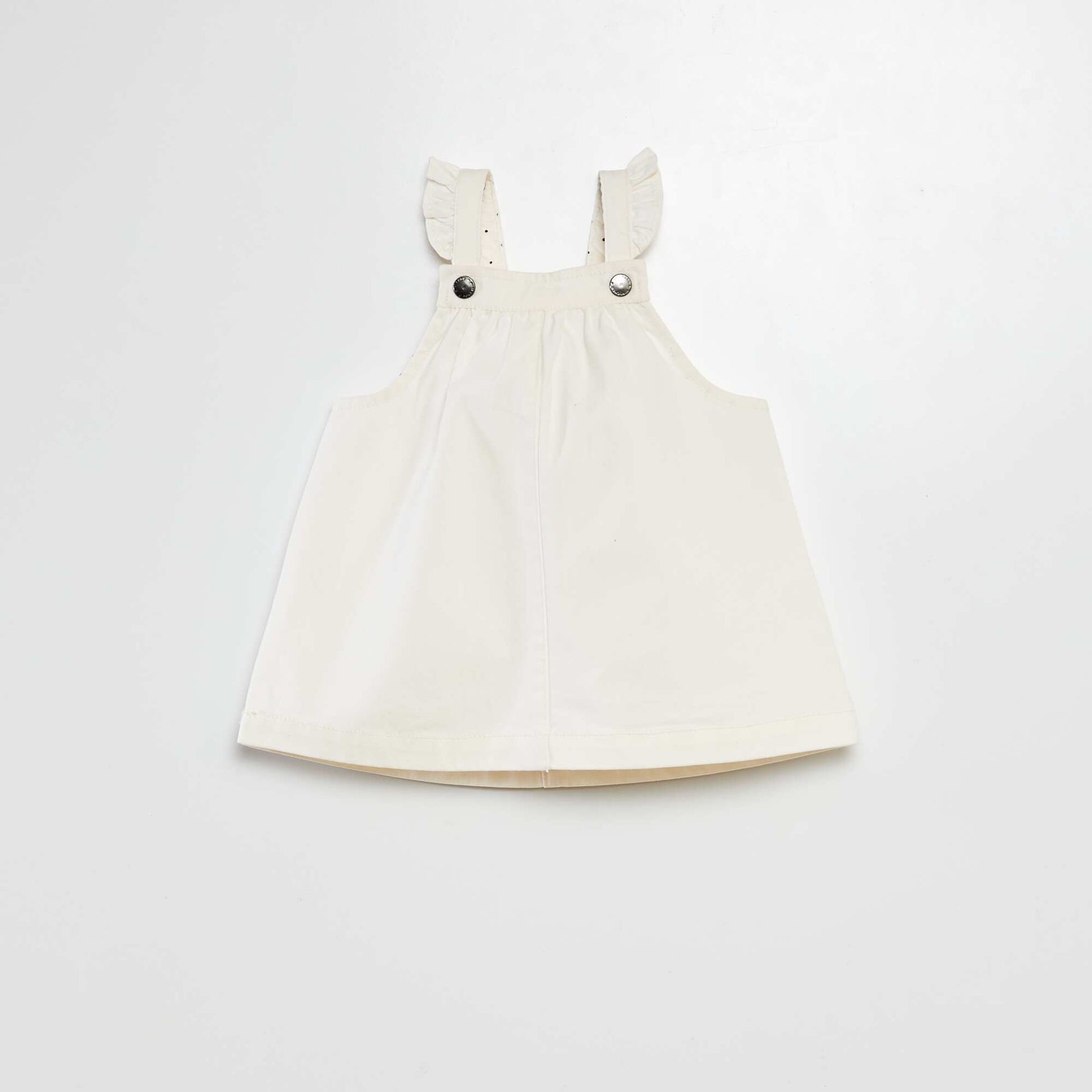 Robe salopette en twill BLANC
