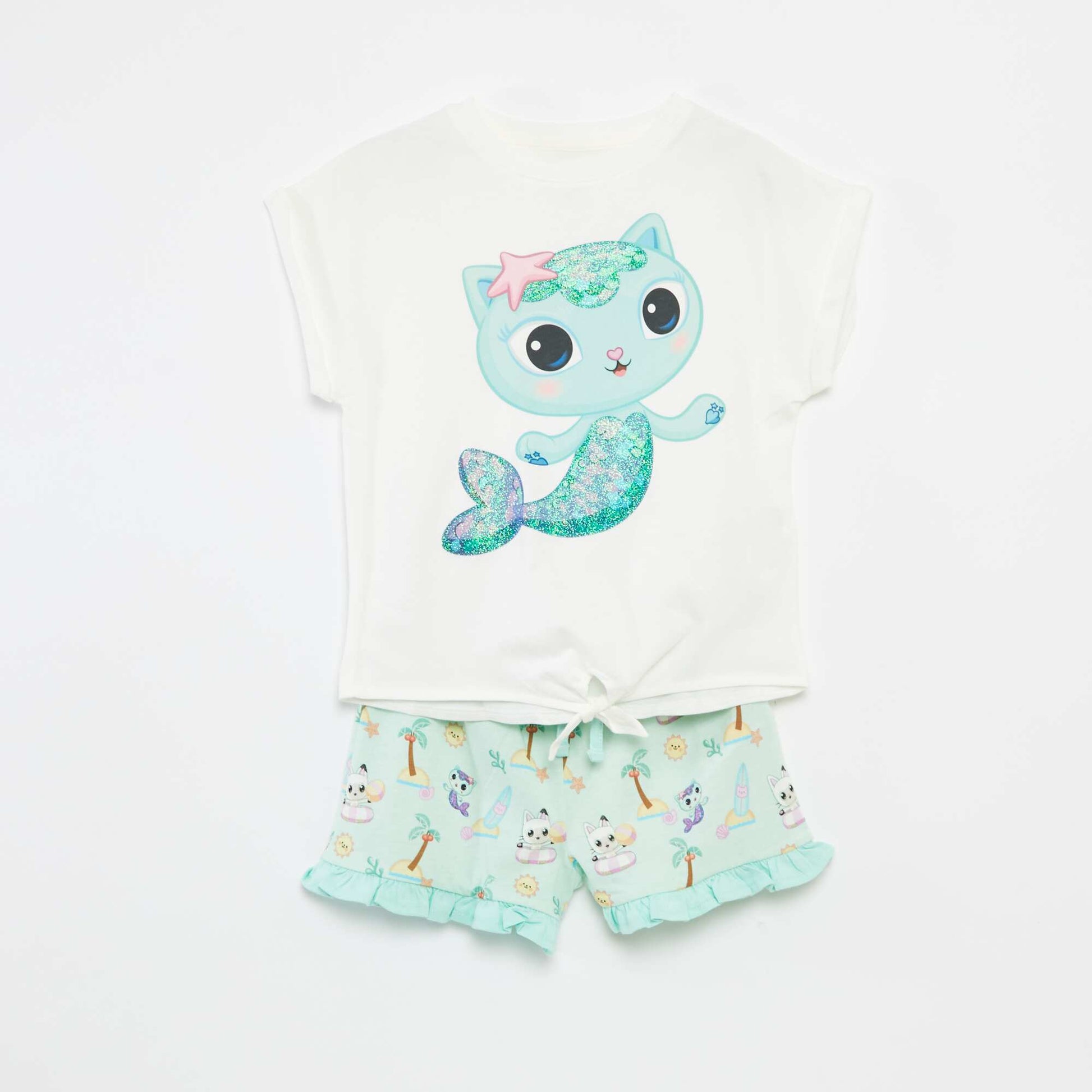 Ensemble short + t-shirt 'Gabby et la maison magique' - 2 pièces BLANC