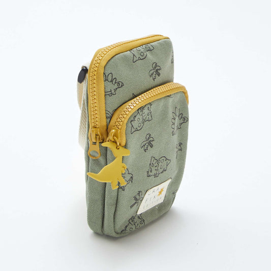 Sacoche avec poches et motif 'dinosaure' VERT
