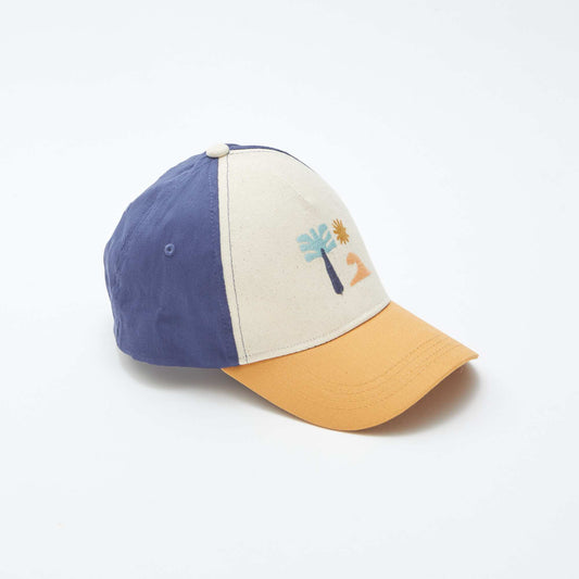 Casquette en toile avec broderies BEIGE