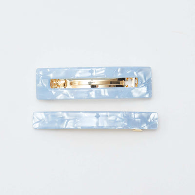 Lot de 2 barrettes effet marbré BLEU