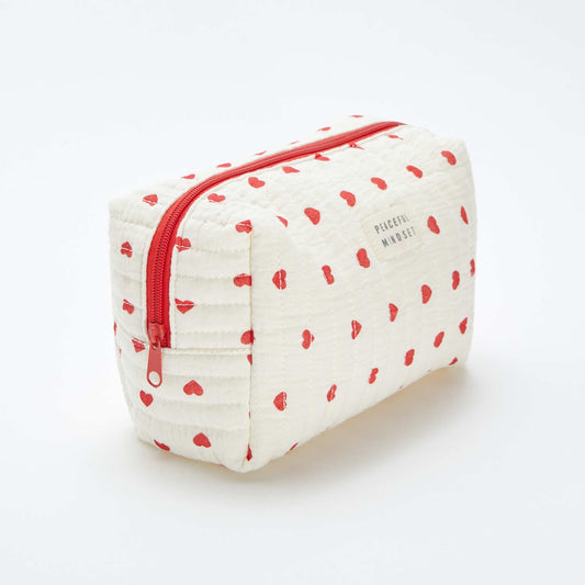 Trousse de toilette en gaze de coton ROUGE