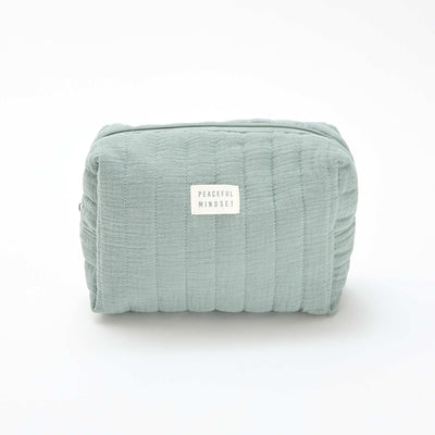 Trousse de toilette en gaze de coton VERT