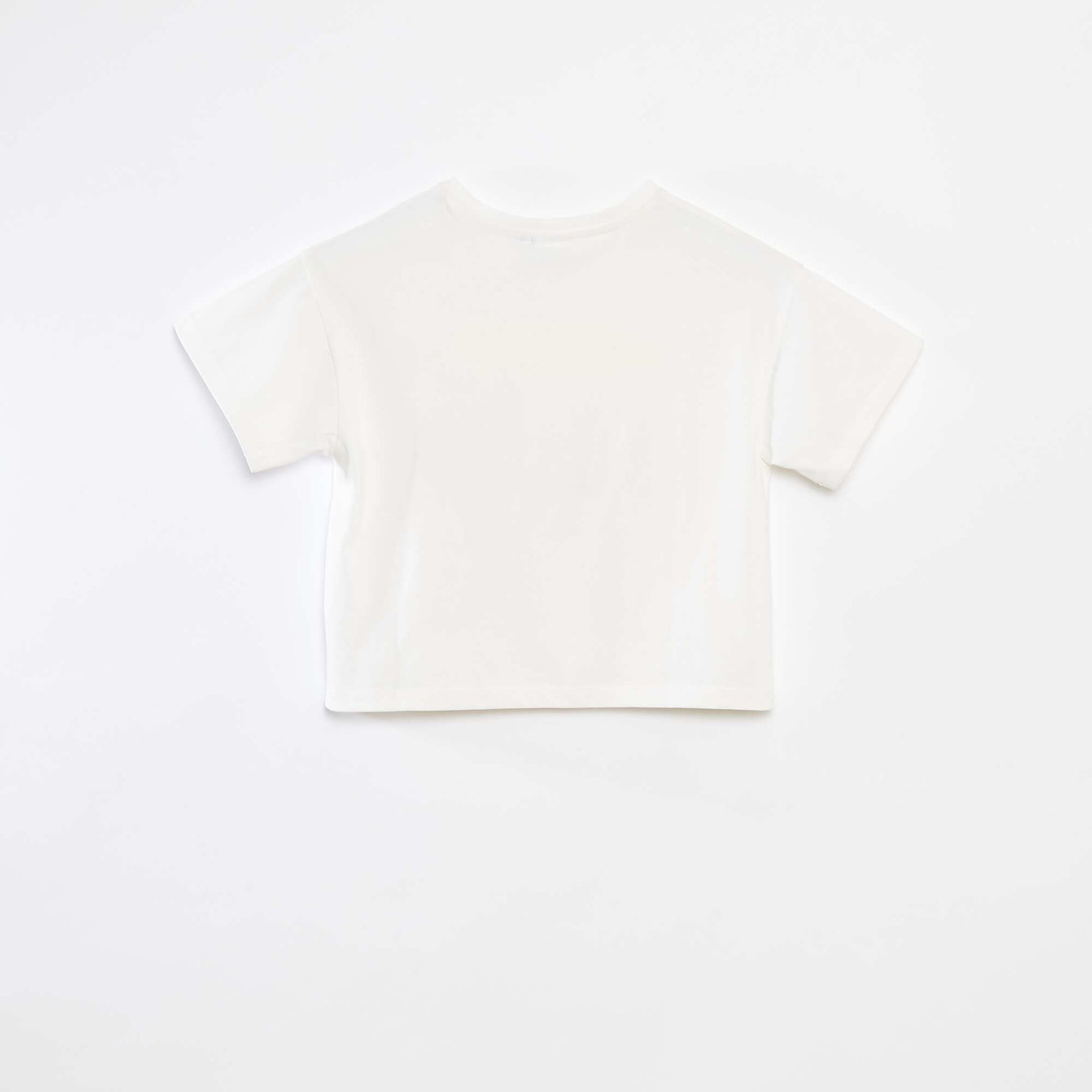 Tee-shirt crop top 'Stitch' BLANC