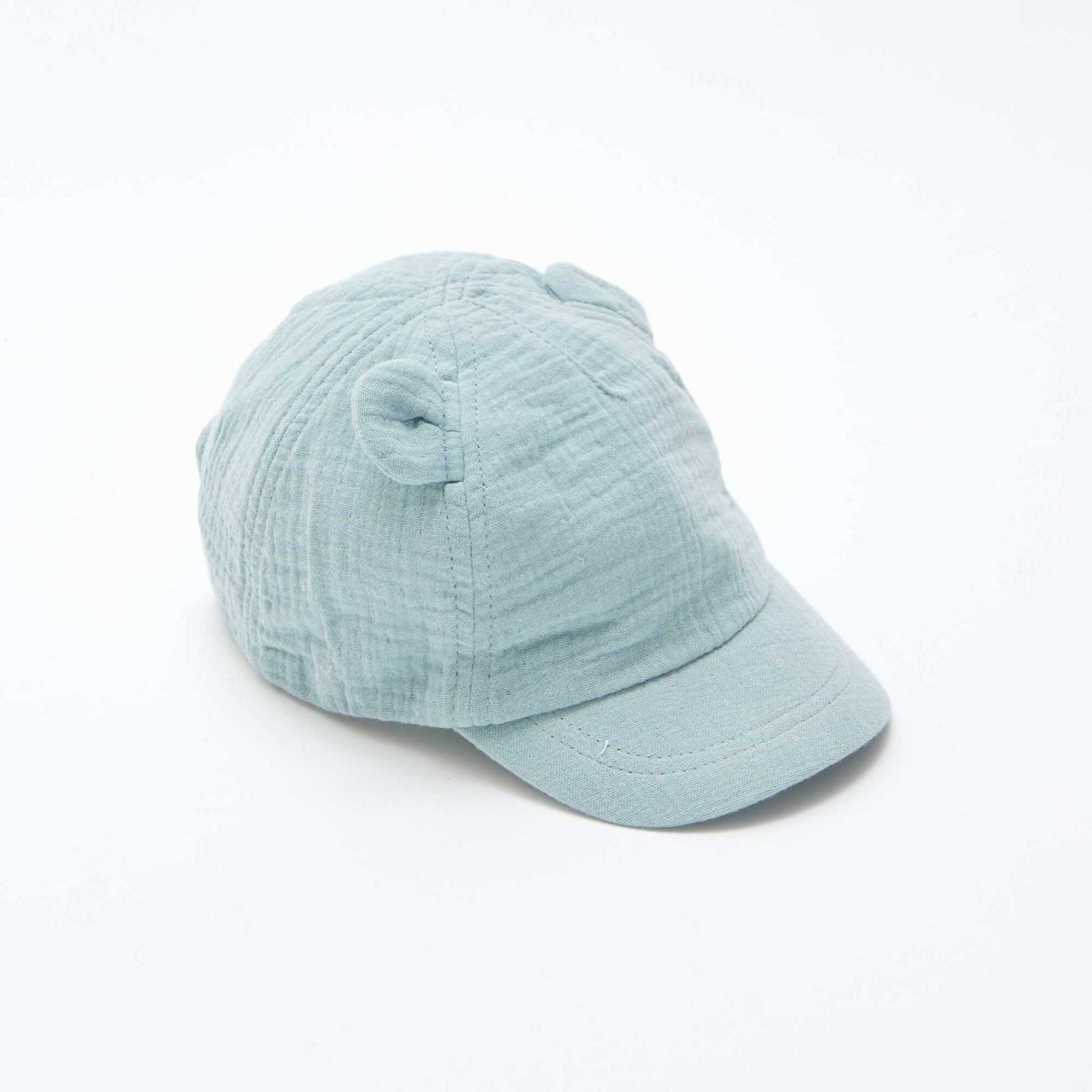 Casquette en gaze de coton avec oreilles fantaisies BLEU