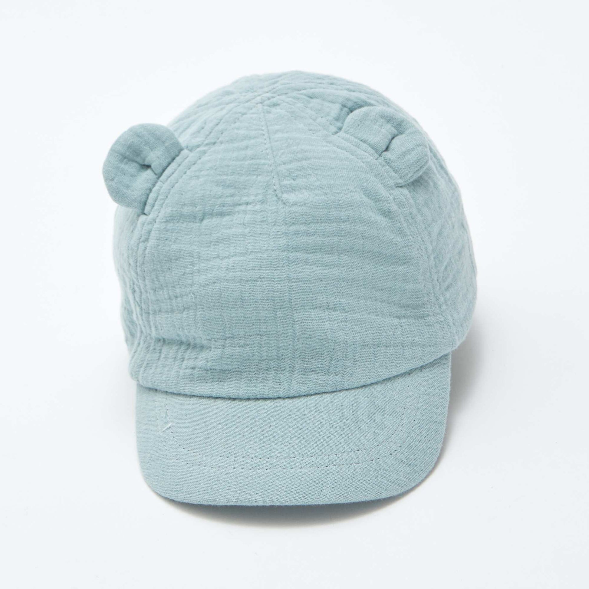 Casquette en gaze de coton avec oreilles fantaisies BLEU