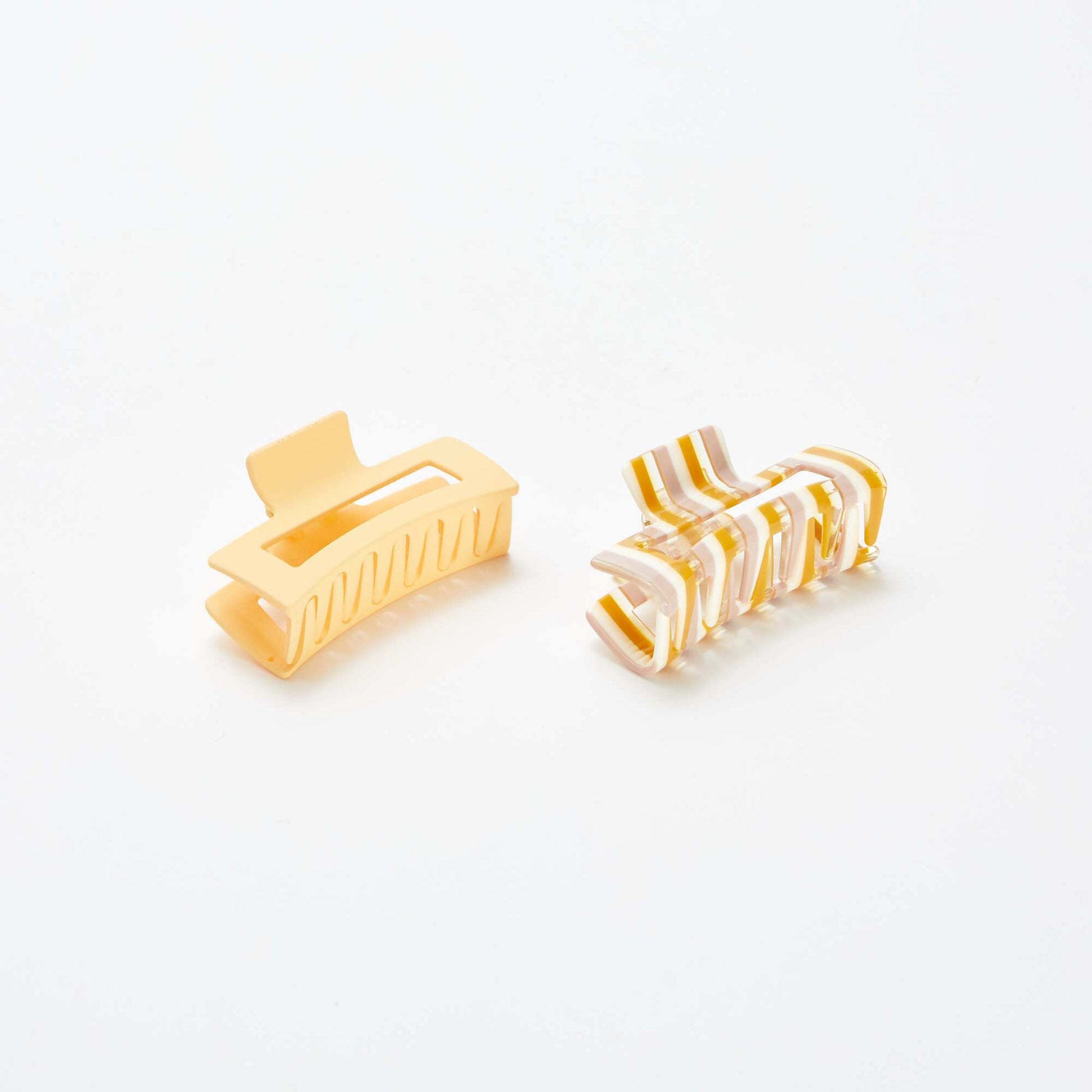 Lot de 2 pinces crabe forme rectangle JAUNE