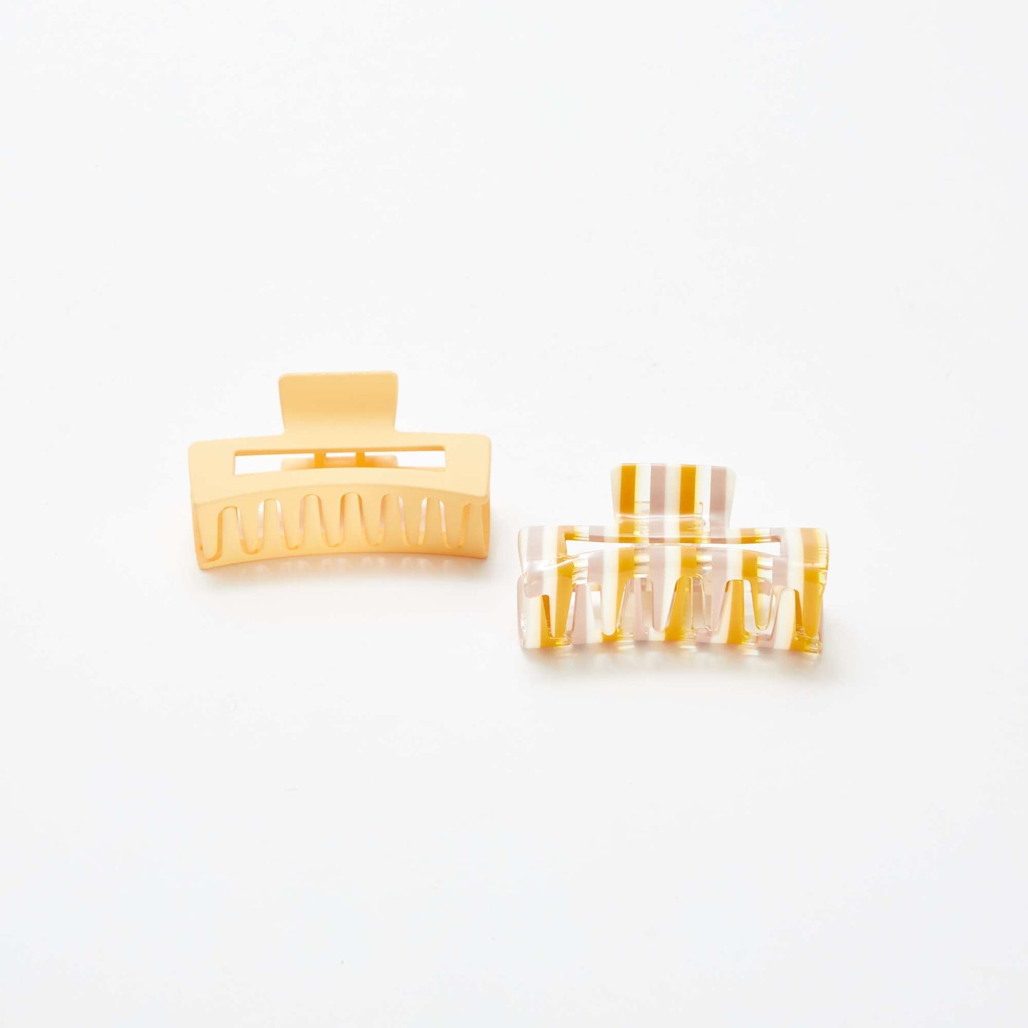Lot de 2 pinces crabe forme rectangle JAUNE