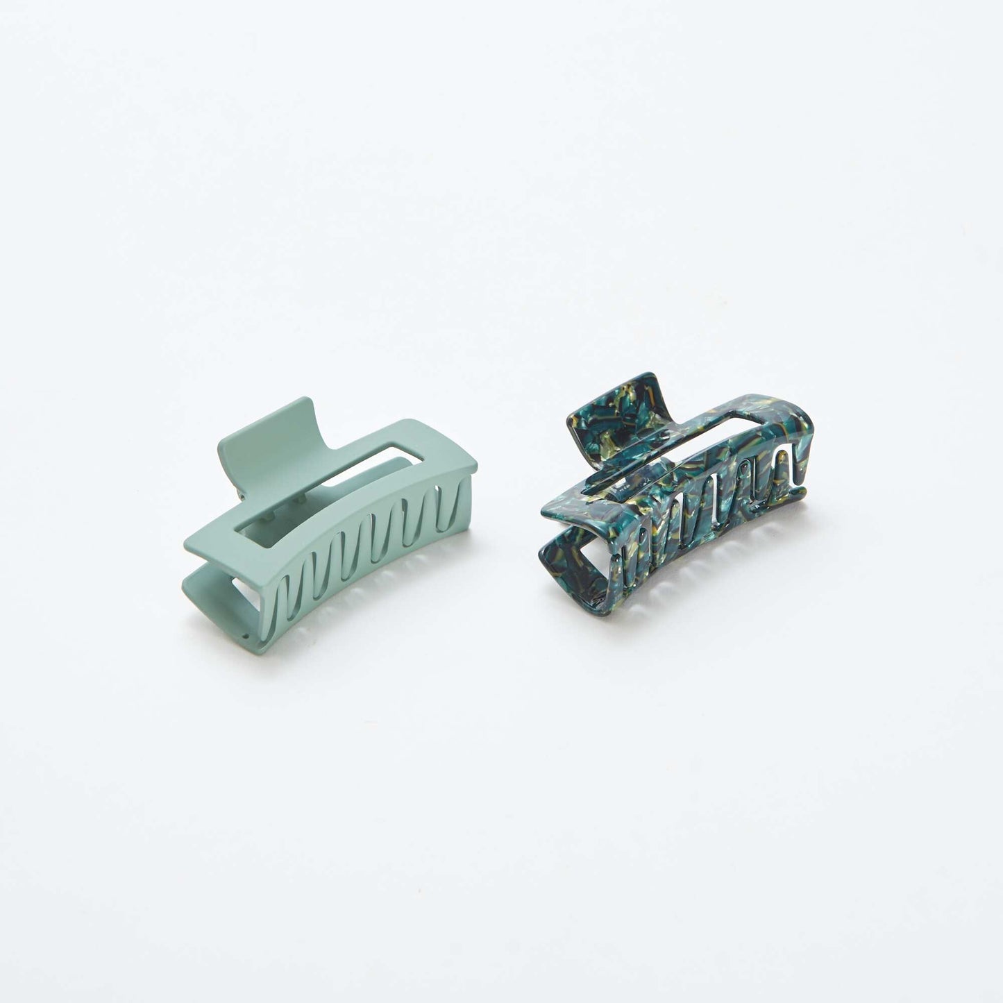 Lot de 2 pinces crabe forme rectangle VERT