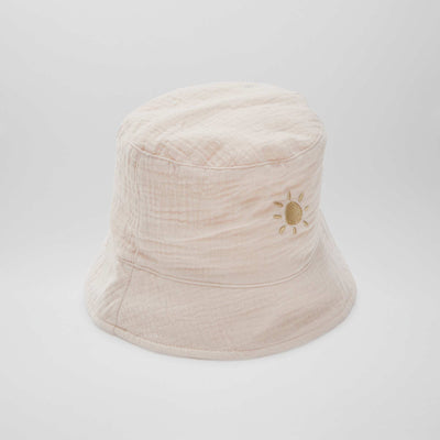Bob en gaze de coton avec broderie soleil ROSE