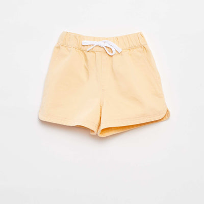 Short en twill à taille élastiquée ORANGE