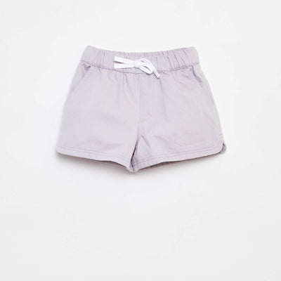 Short en twill à taille élastiquée VIOLET