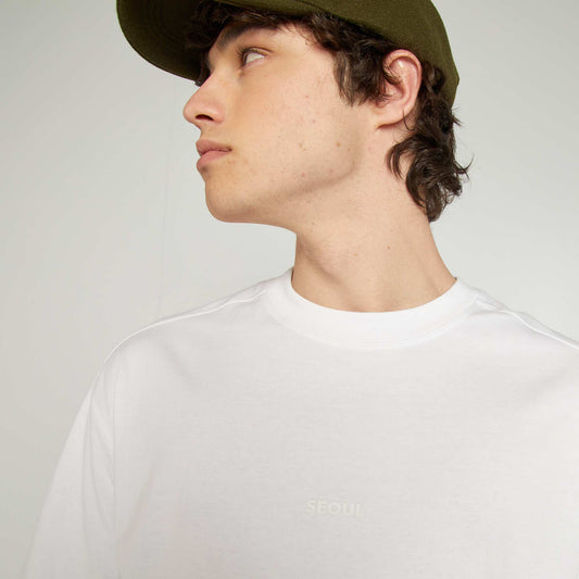 T-shirt manches courtes en maille jersey BLANC